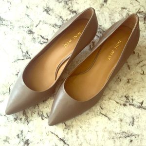 Nude Leather Nine West Heels